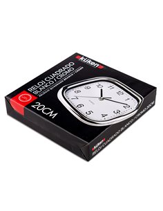 Reloj Kuken Blanco/Cromo Cuadrado 20cm 2