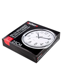 Reloj Kuken Blanco/Cromo Redondo 25cm 2