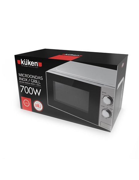 Microondas Kuken 700w 20l Inox Grill