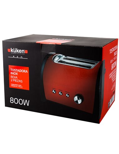 Tostadora 2 ranuras 800w red küken