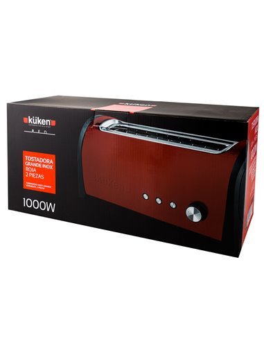 Tostadora Kuken Red 2pc 1000w Grande