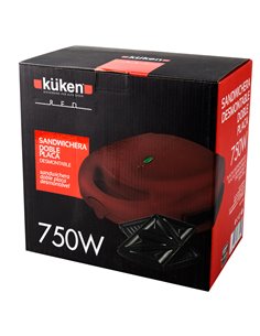 Sandwichera Desm Dob Placa850w Kuken Red 2