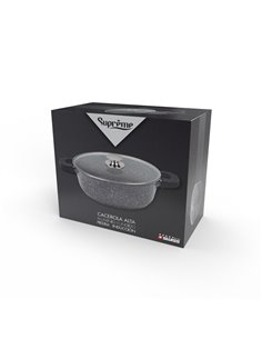 Cacerola Al Fund Piedra Black Alta 32cm 2