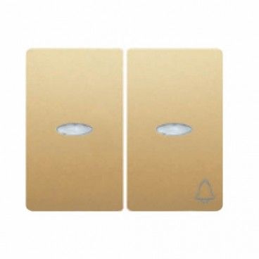 Tecla para conmutador + pulsador con luminoso DORADO ODISEA BJC IRIS 18033-ODL