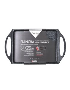 Plancha aluminio fundido piedra rayada 28x22cm 2