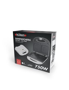 Sandwichera 2pcs S/Cort 750w Kuken 2