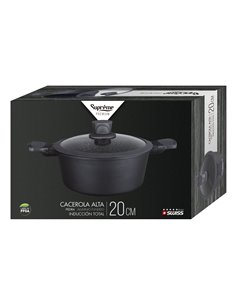 Panela de indução de pedra suprema alta 24cm 2