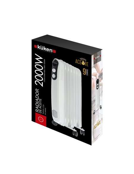 Radiador aceite 2000w 9 elementos blanco