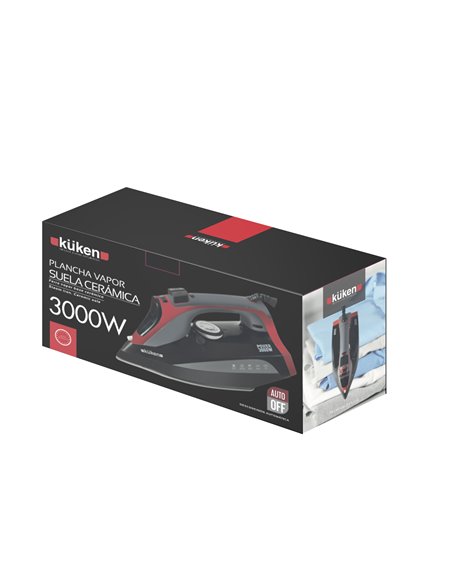 Ferro a vapor Küken com sola de cerâmica 3000w