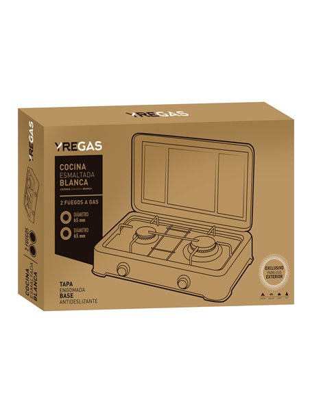 Fogão a gás esmaltado branco Yregas 2 bocas