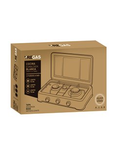 Cocina Gas Esmaltada Blanca 3 Fuegos 2