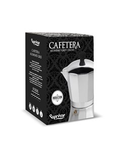 Cafetera aluminio inducción supreme 3 tazas gris 2