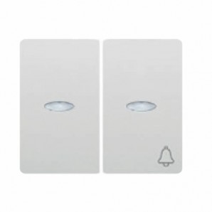 Tecla para conmutador + pulsador con luminoso BLANCO BJC IRIS 18033-L