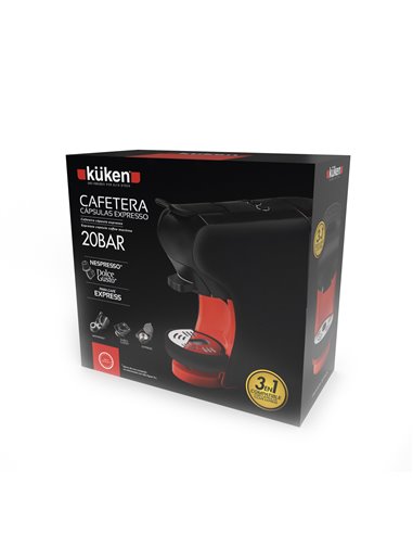 Cafetera Capsulas 3en1 20 Bar Kuken