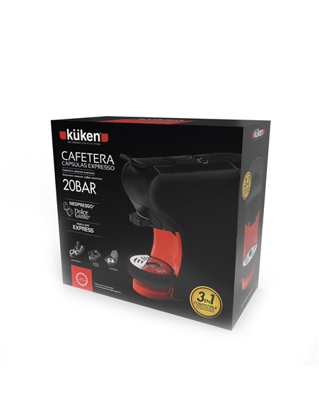 Cafetera Capsulas 3en1 20 Bar Kuken