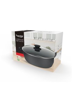 Cacerola Al Fund Xylan Black Alta 28cm 2