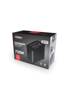 Tostadora Plastico 2pc 750w Negra 2