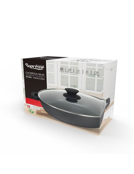 Cacerola Al Fund Xylan Black Baja 32cm