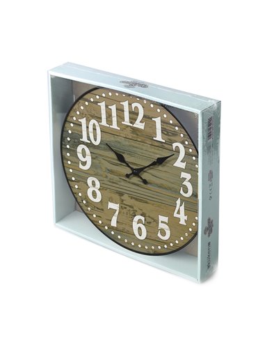 Reloj Kuken Efecto Madera Redondo 35cm