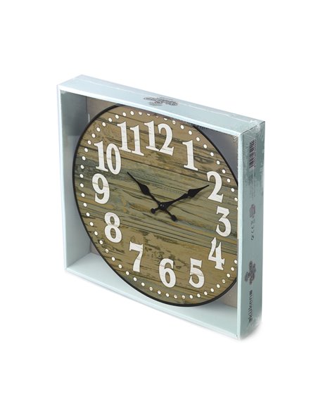 Reloj Kuken Efecto Madera Redondo 35cm