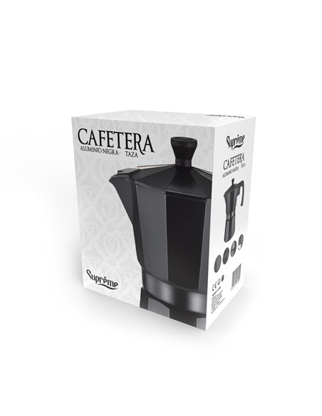 Cafetera Supreme Aluminio Negra 3tazas
