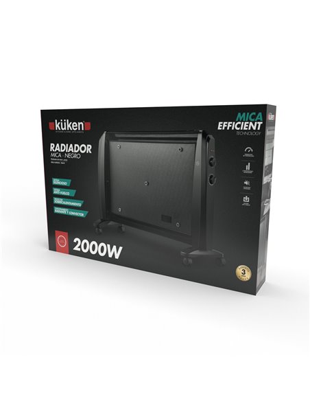 Radiador Mica Negro 2000w