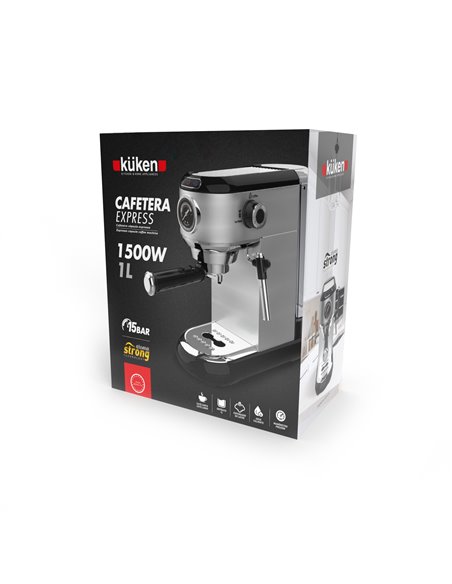 Cafetera express küken 15 bar 1 litro 1500w