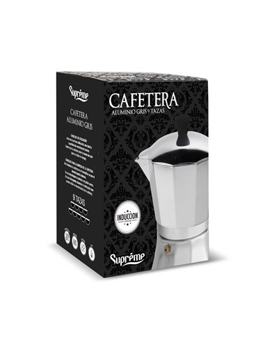 Cafetera Induccion Aluminio Gris 9tazas