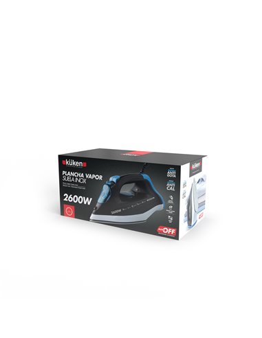 Plancha Vapor 2600w Suela Inox Kuken