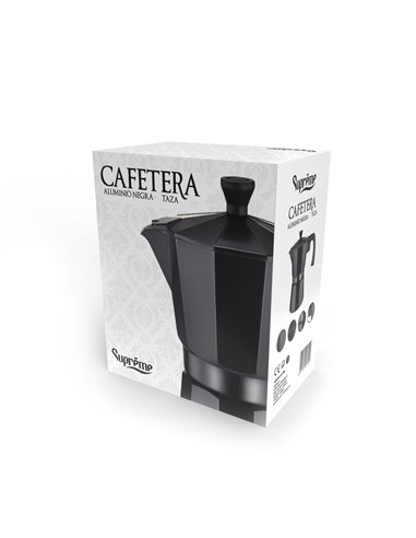 Cafetera Supreme Aluminio Negra 9tazas