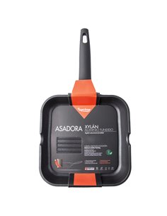Grelha em alumínio fundido com alça fixa xylan listrada 20cm 2