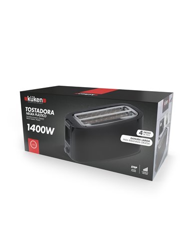 Tostadora Plastico 4pc 1400w Grandenegra
