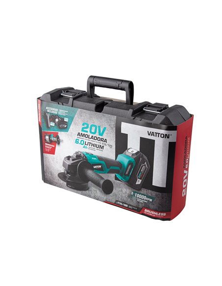 Moedor sem escova Vatton 115/125mm 20v 1 bateria 6.0ah