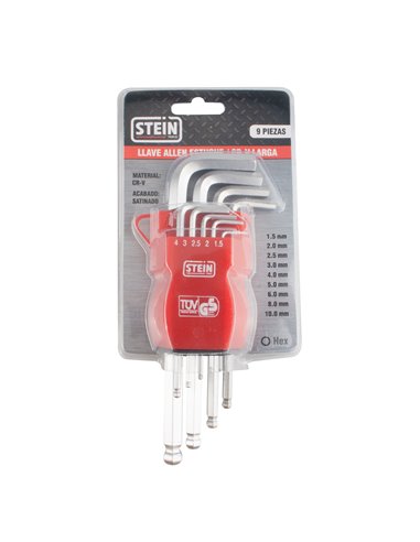 Juego llave allen stein cr-v extra larga 9 piezas