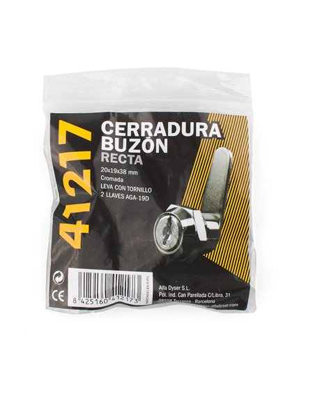 Cerradura Buzon Aga Recta Cromada