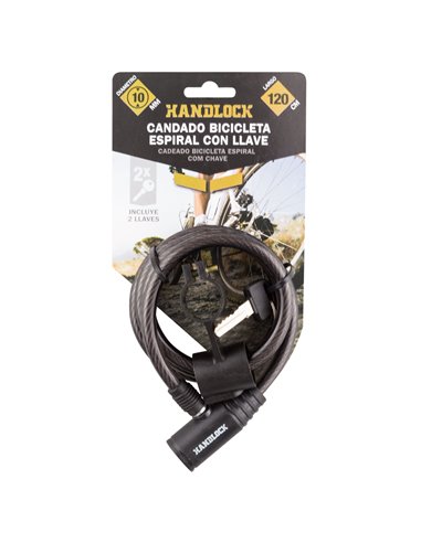 Candado Bici Espiral LlaVe 10mmx120cm