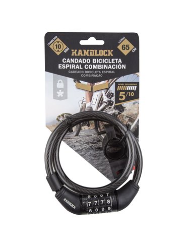 Fechadura combinada espiral para bicicleta...