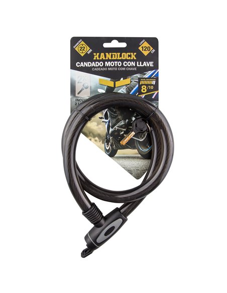 Candado moto handlock forrado 2,2x120 cm