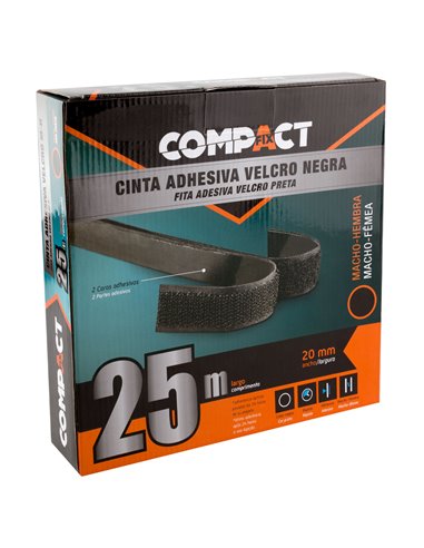 Cinta Velcro Compact 12m X20mm M-H Negr