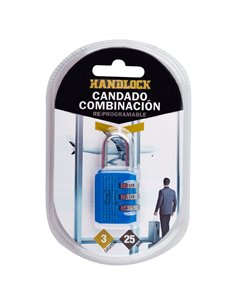 Candado Combin Handlock 3 Num 25 Azul 2