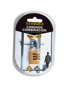 Candado Combin Handlock 3 Num 20 Laton 2