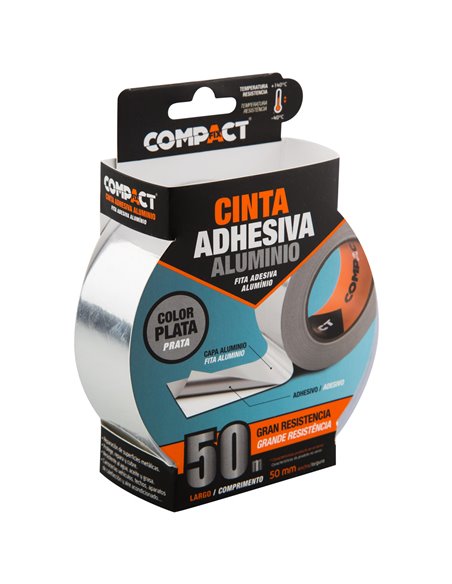 Cinta Aluminio 50m X50mm Plata