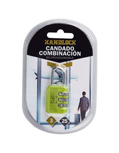 Candado Combin Handlock 3 Num 25 Verde 2