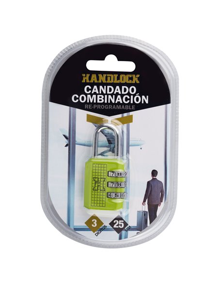 Candado Combin Handlock 3 Num 25 Verde
