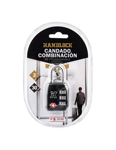 Candado Combin Handlock 3 Num 30 Tsa N