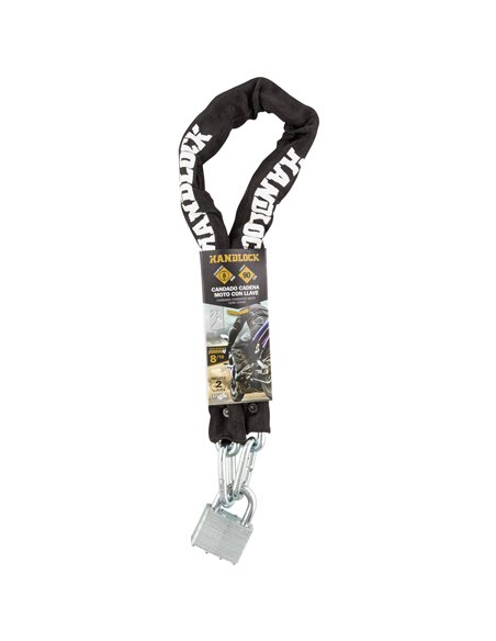 Candado moto handlock cadena forrada 8x900 mm