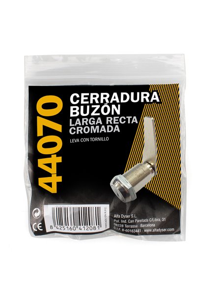 Cerradura Buzon Larga Recta Cromada