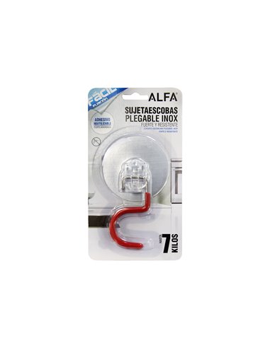 Sujetaescobas Pleg Inox Adhes Reutiliz