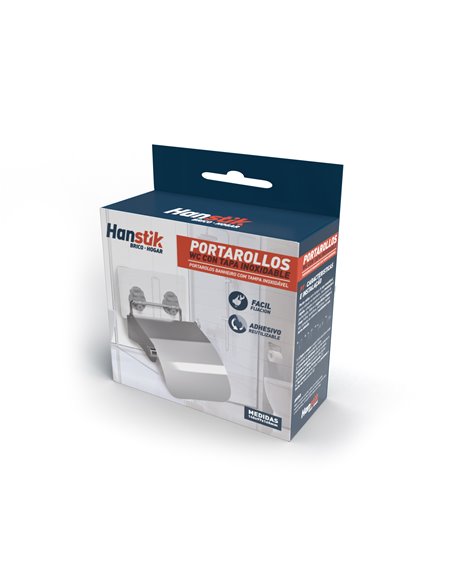 Portarrollos W C C/Tapa Inox Adh Reut