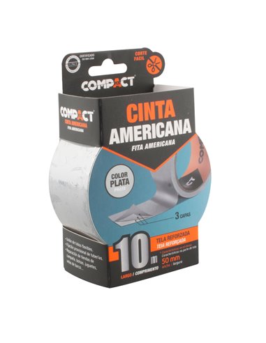 Cinta Americana Compact 10m X50mm Plata